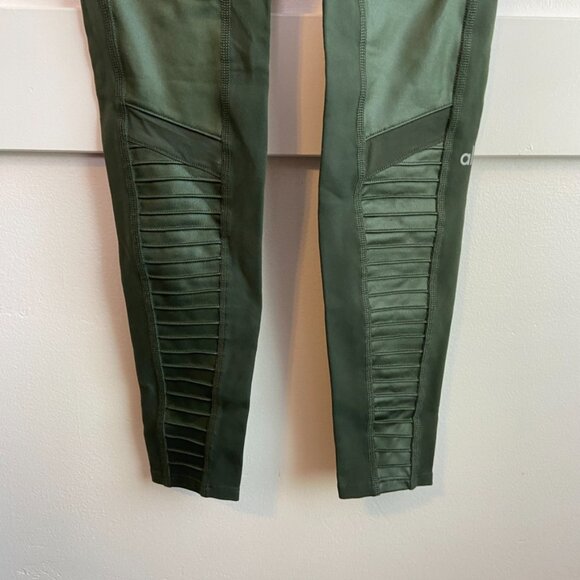 NWOT Alo Yoga Hunter Green High Waist Moto Leggings - Picture 8 of 8